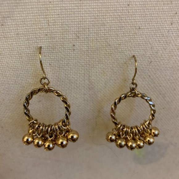 Small Circular drop earrings with Gold beads - Picture 1 of 6